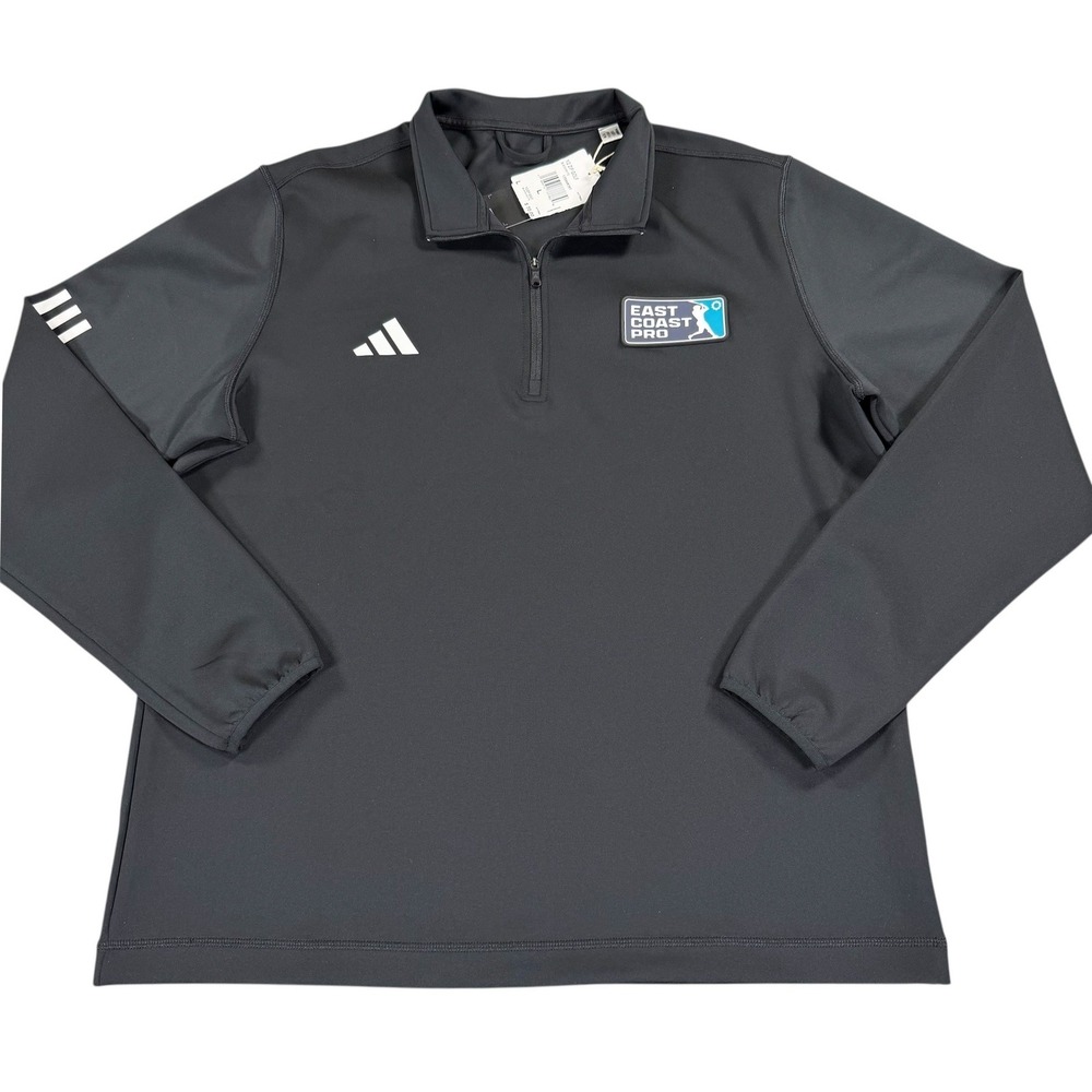 adidas East Coast Pro Baseball 1/2 Zip Golf Jacket Men's L Black NWT HY7894